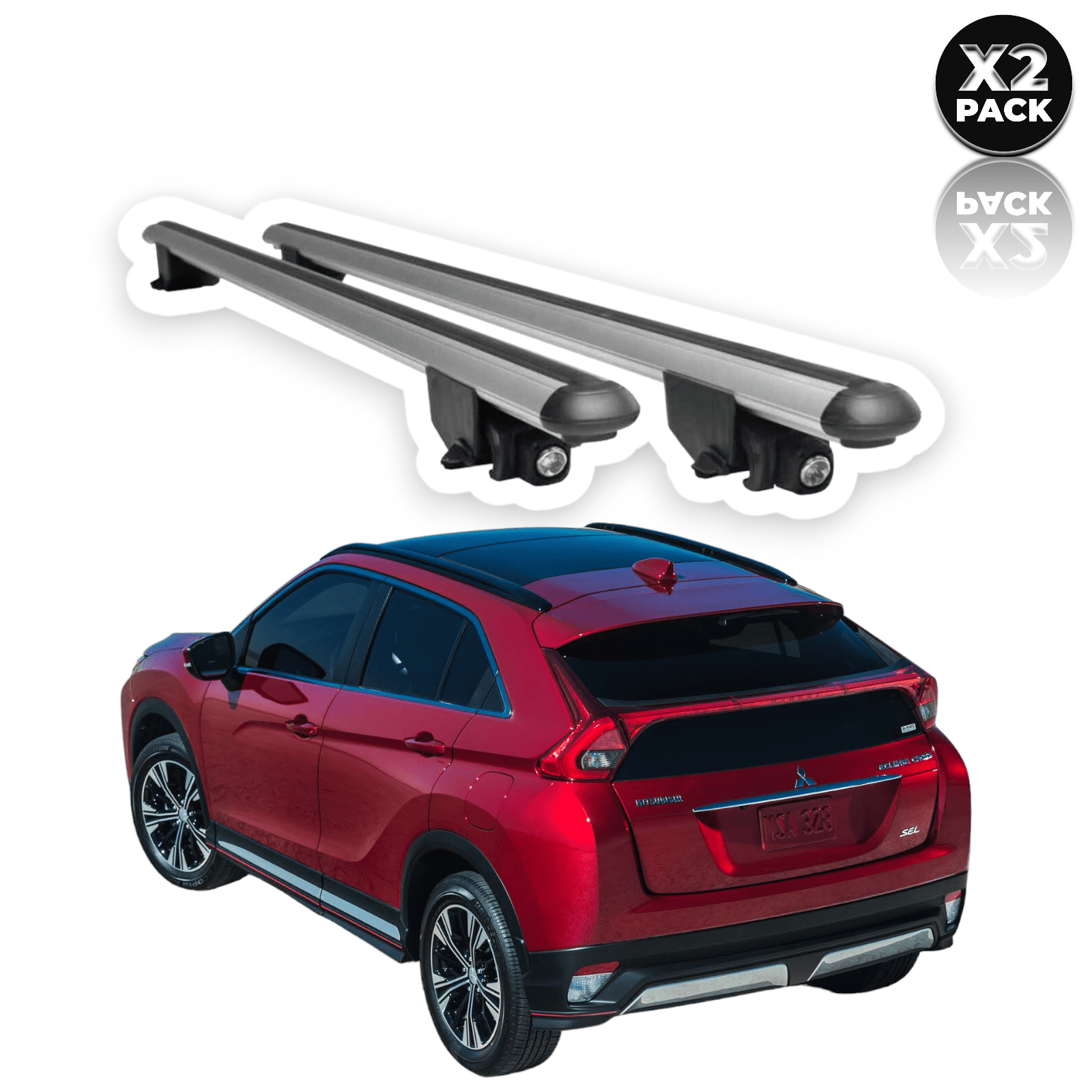 New For MITSUBISHI ECLIPSE CROSS 2018 2024 Aluminum Gray Cross Bars Cargo Carrier Bar Set Roof racks