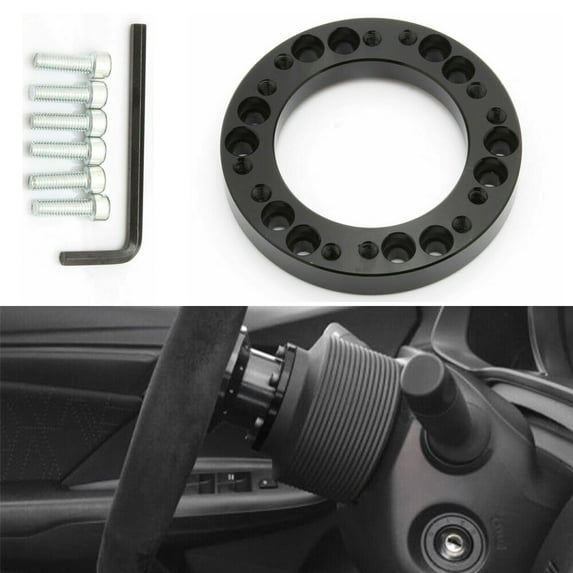 New For MOMO Hub Aluminum Steering Wheel Hub Adapter Spacer Kit 12 mm Black