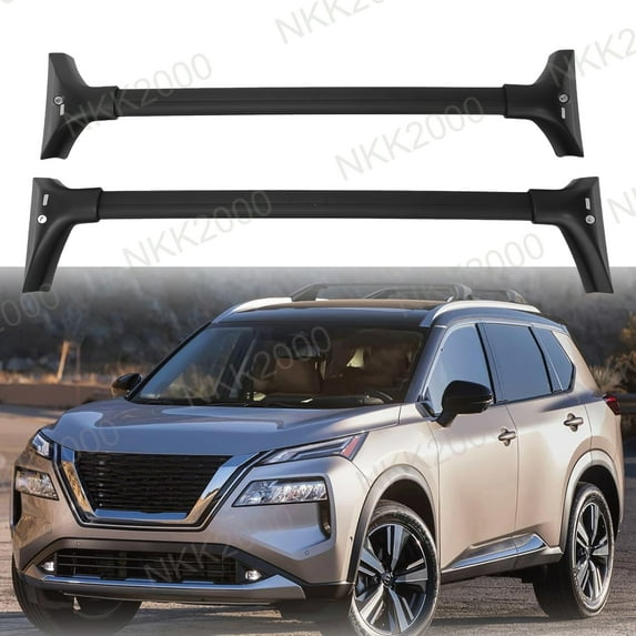 New For Nissan Rogue 2021-2024 Black Platinum Roof Rack Cargo Cross Bars