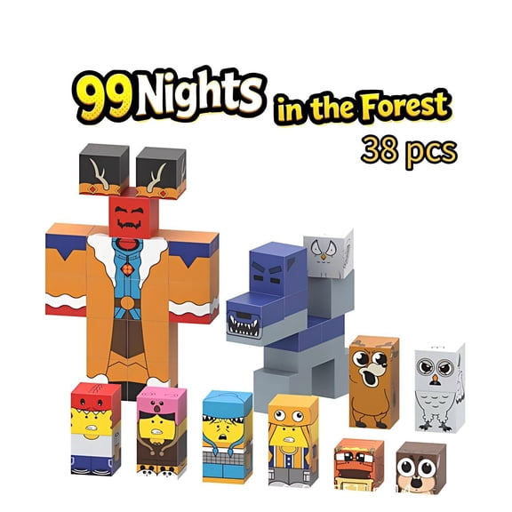 New 'Forest 99 Nights' Magnetic Building Block Toy Puzzle Cartoon Assembly Model Fan Birthday Gift Christmas Gift 38pcs