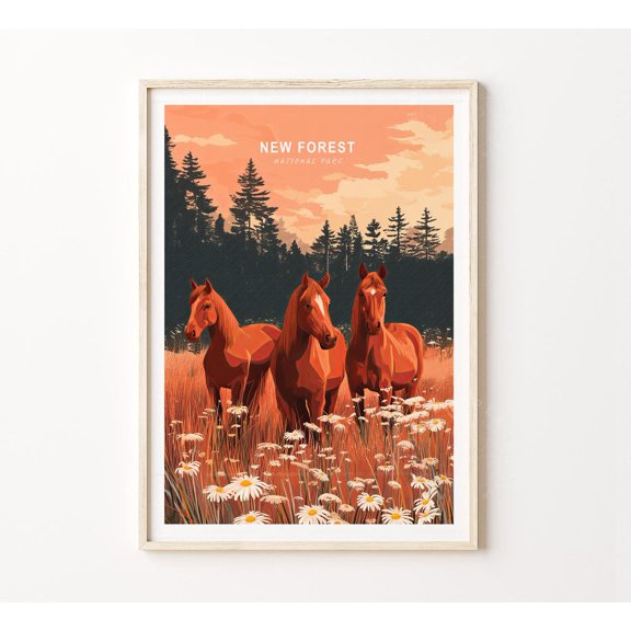 New Forest National Park Minimalist Travel Wall Art 2, Unframed Paper Poster 8x10in