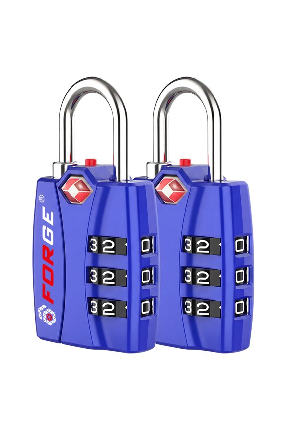 TSA Approved Combination Luggage Locks, 2 Pack Blue. Open Alert.