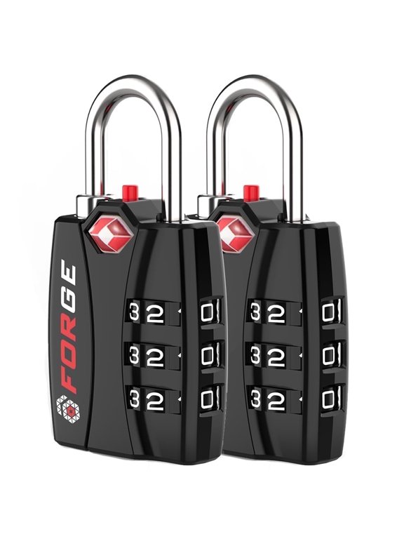 TSA Approved Luggage Locks, 2 Pack, Durable Zinc Alloy, 3 Digit Combination, Open Alert Indicator, Travel Security Locks.
