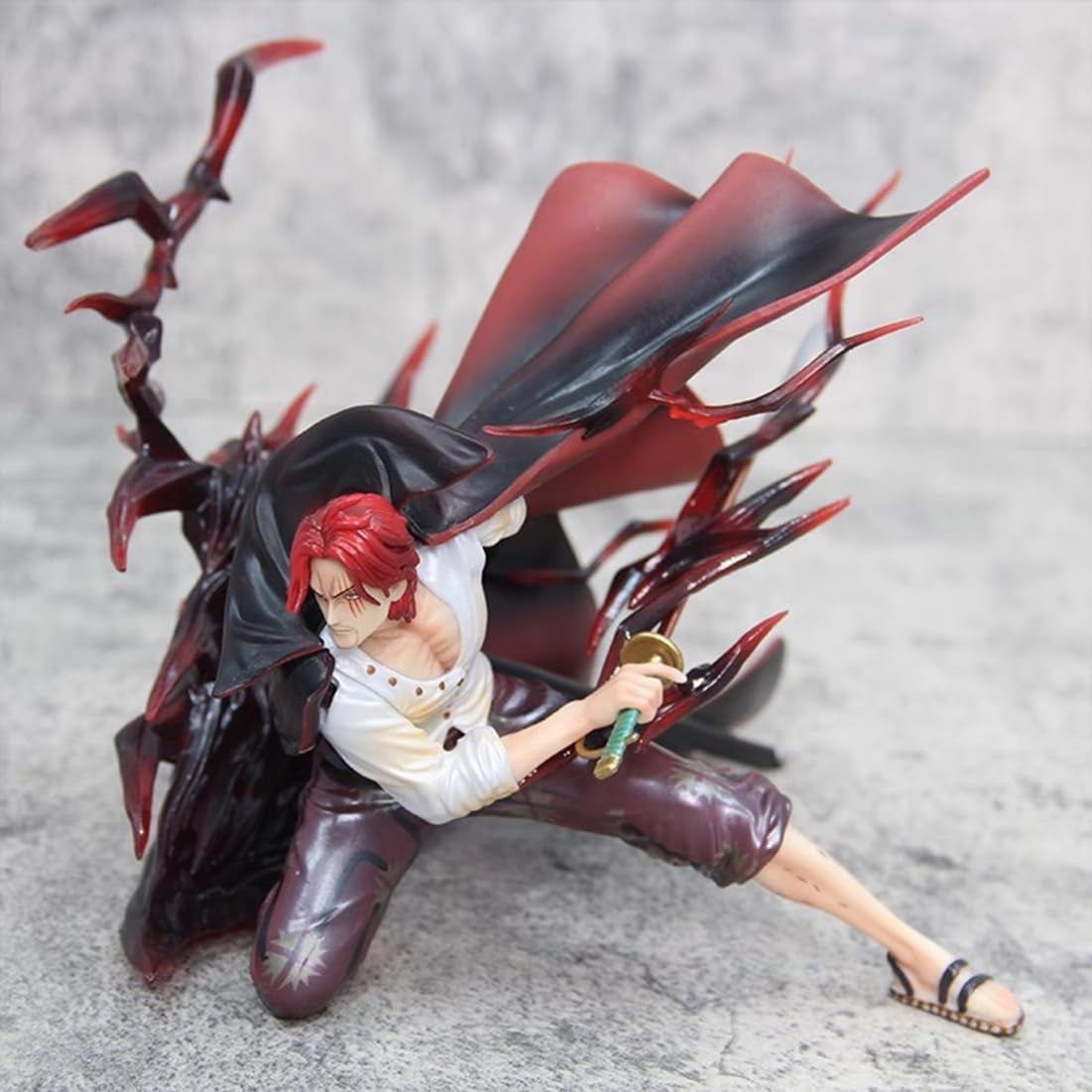 New Four Emperors Red Hair Shanks (Draw the Sword Ver) Character Anime Model Statue Action Figures Desktop Ornament Popular Decorations Fan Souvenirs Creative Gift Collectable
