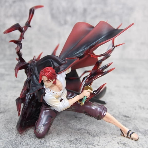New Four Emperors Red Hair Shanks (Draw the Sword Ver) Character Anime Model Statue Action Figures Desktop Ornament Popular Decorations Fan Souvenirs Creative Gift Collectable