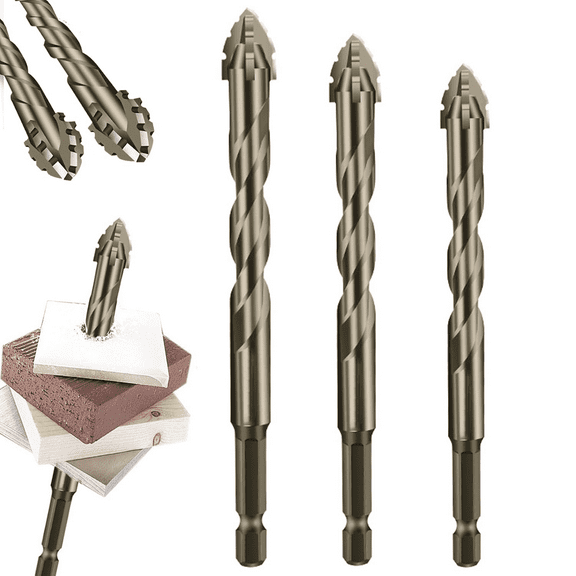 New Four-Flute Sawtooth Eccentric Drill Bit, Four-Edged Serrated Eccentric Drill, Multifunction Four Flute Sawtooth Eccentric Drill Bit, High Hardness Four Edged Serrated Drill