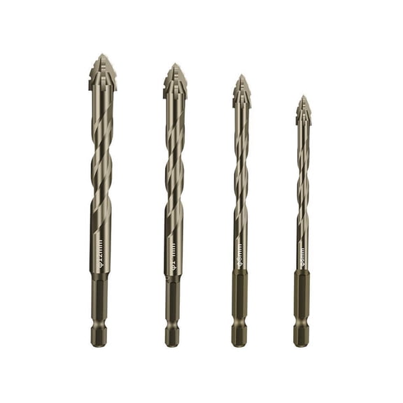 New Four Flute Sawtooth Eccentric Drill Bit Set with High Performance and Durable Design for Multiple Materials with Various Sizes