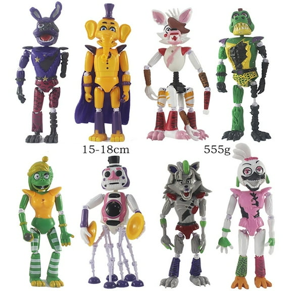 New Freddy's Action Figures Set, 8 Pcs Game Figures Toys with Light, Movable Toys Dolls with Light, Collectible Gifts and Cake Toppers