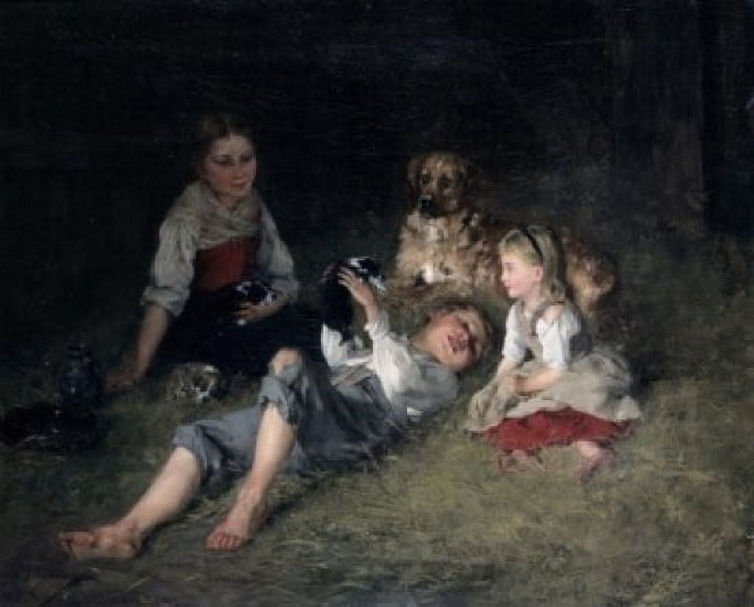 New Friends by Alfons Spring (1843-1908) Canvas Art - Alfons Spring (24 x 36)