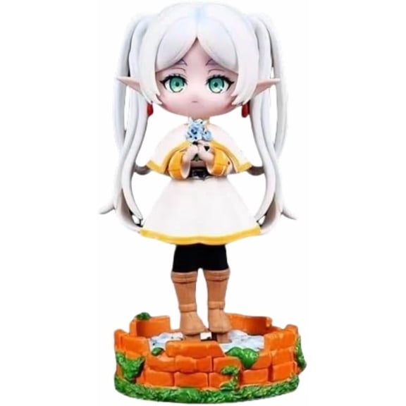 New Frieren Figure, Standing Q Version Magician Elf Frieren Action Figures 14cm/5.5inch Anime Model Game Character Statue Collection Decoration Gift