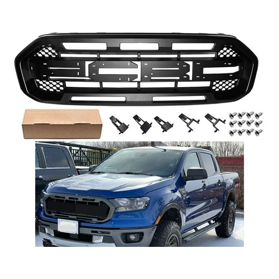 New Front Hood Grille Grill Black Fits 2019 - 2022 Ford Ranger T8 MK3 XL XLT XLS