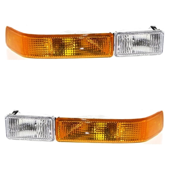 OEM Grade Front Turn Signal Light Pair Compatible with 1998-2005 Chevrolet Blazer Base 4.3L (98-99) Base 4.3L (05) LS (98-04) LT (98-01) Trailblazer (99-01) Xtreme (01-05) GM2520163
