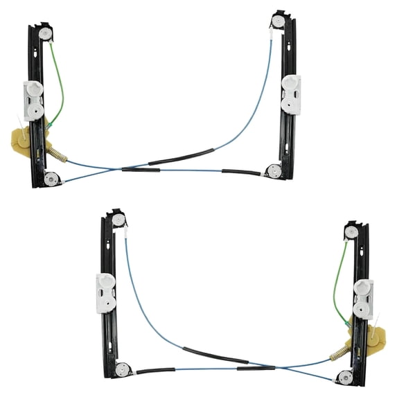 New Front Left and Front Right Window Regulator Compatible With Mini Cooper Base 4 Cyl 1.6L 2005 Hatchback, Production Date Up To May 31 2002-2005 MC1350100 MC1351100