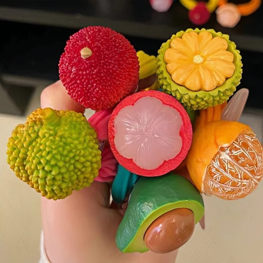 New Fruit Elasticity Ponytail Hair Tie Rubber Scrunchies Headband Cute Funny Rubber Band Fabric Hair Accessories for Women Girls