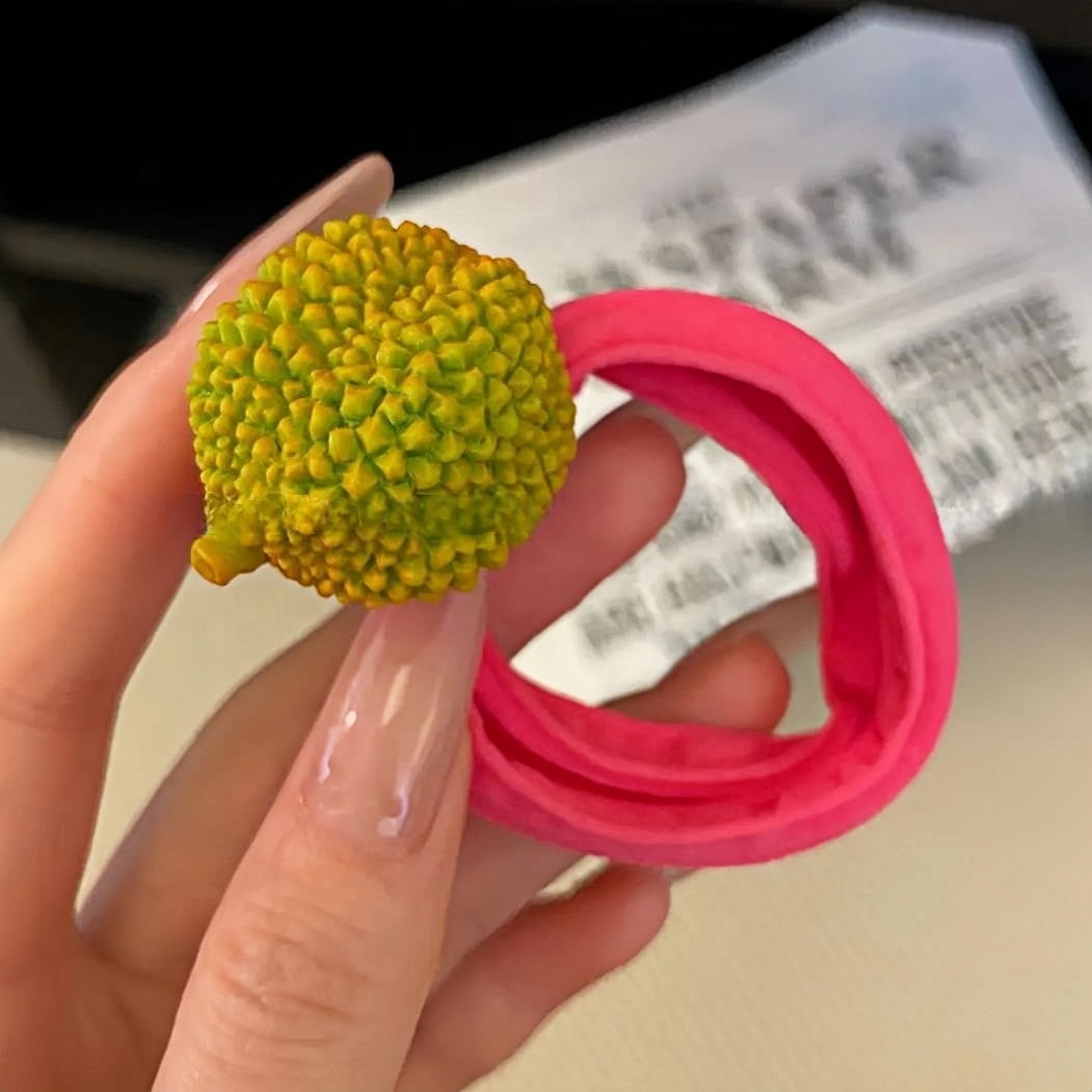 New Fruit Elasticity Ponytail Hair Tie Rubber Scrunchies Headband Cute Funny Rubber Band Fabric Hair Accessories for Women Girls