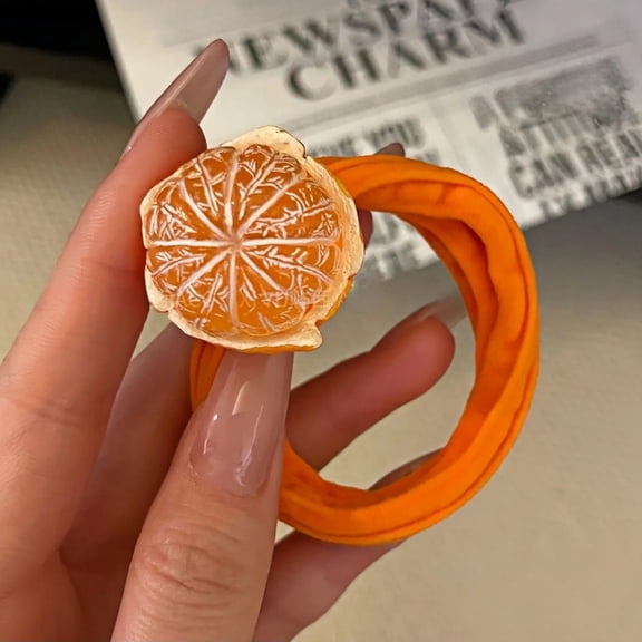 New Fruit Elasticity Ponytail Hair Tie Rubber Scrunchies Headband Cute Funny Rubber Band Fabric Hair Accessories for Women Girls