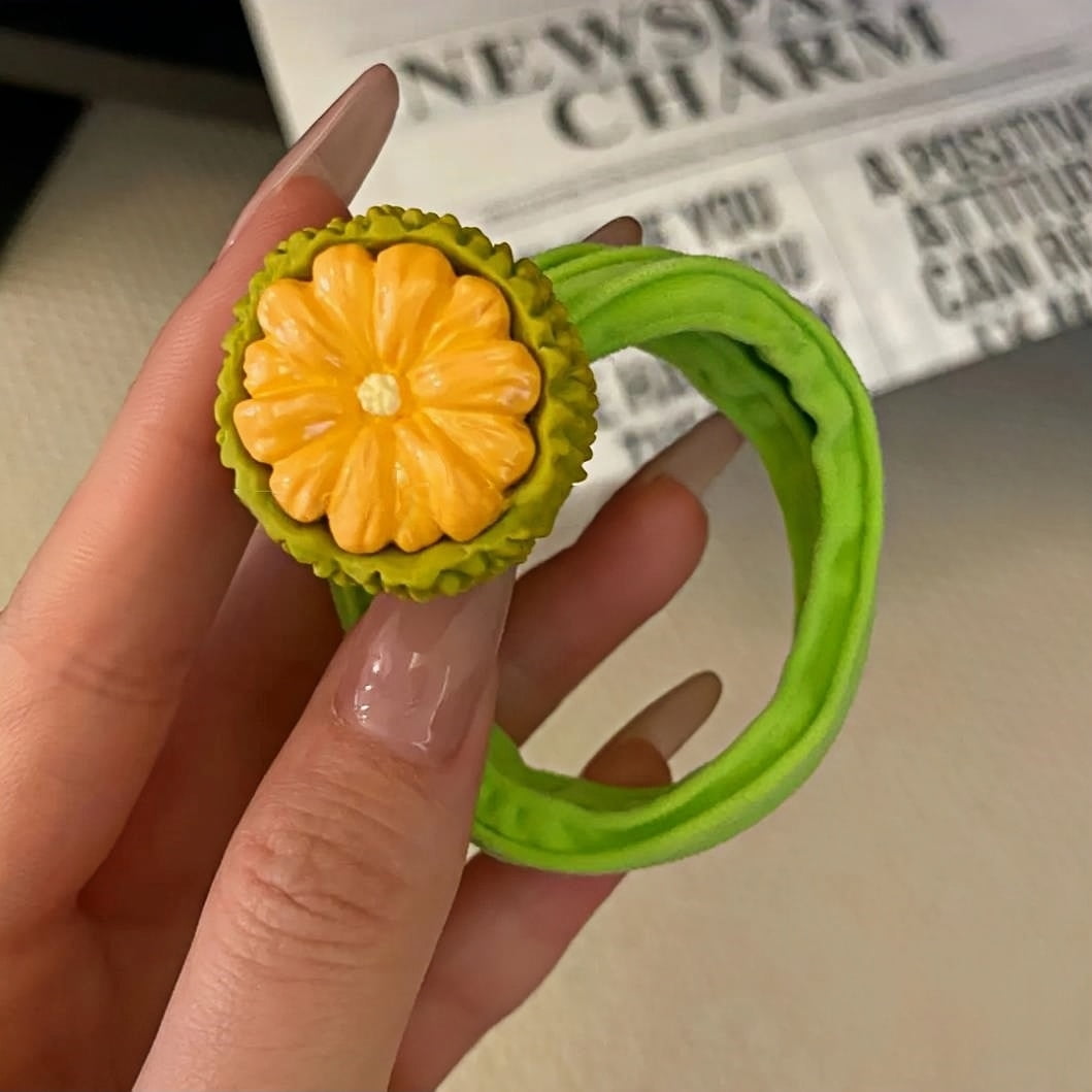 New Fruit Elasticity Ponytail Hair Tie Rubber Scrunchies Headband Cute Funny Rubber Band Fabric Hair Accessories for Women Girls