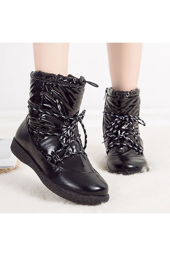 New Fshion Plus Size Snow Boots for Women Winter Warm 2024 New Snow Boots Warm Mid-Tube Down Boots Women's Short Boots 50% off Clearance!