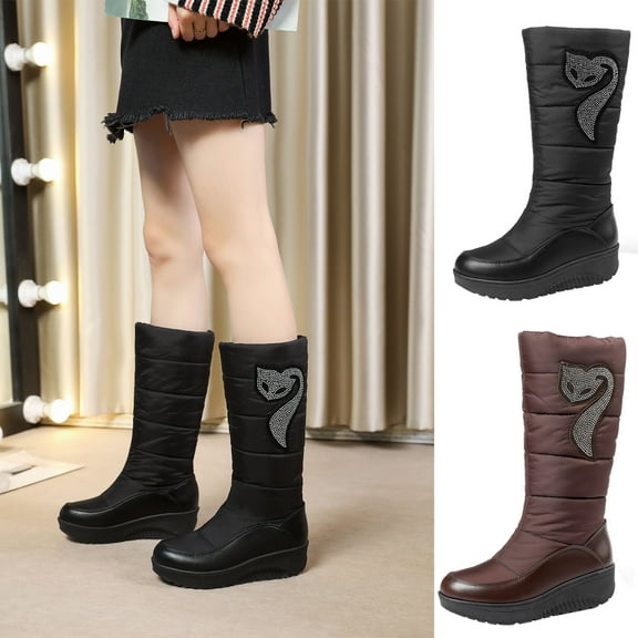 New Fshion Plus Size Snow Boots for Women Winter Warm High Snow Boost Warm Thick Down Cotton Shoes 50% off Clearance!