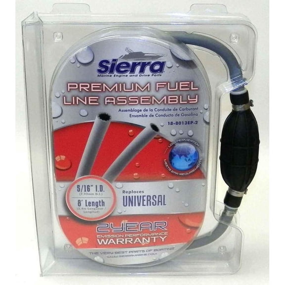 OEM Grade Fuel Line Assembly Compatible with Johnson/Evinrude 18-EP-2 EPA Compliant Ethanol Resistant Primer Bulb Boat Outboard Engine Direct Fit Direct Fit Replacement 5/16" 8'