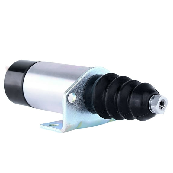 OEM Grade Fuel Shut Down Solenoid 12V 2-Pin With Bracket Internally Switched Compatible with Lister Petter LPW LPWS LPWT Deutz 1011 2011 Diesel Engines 1502-12C7U2B2S1 SA-3405-T