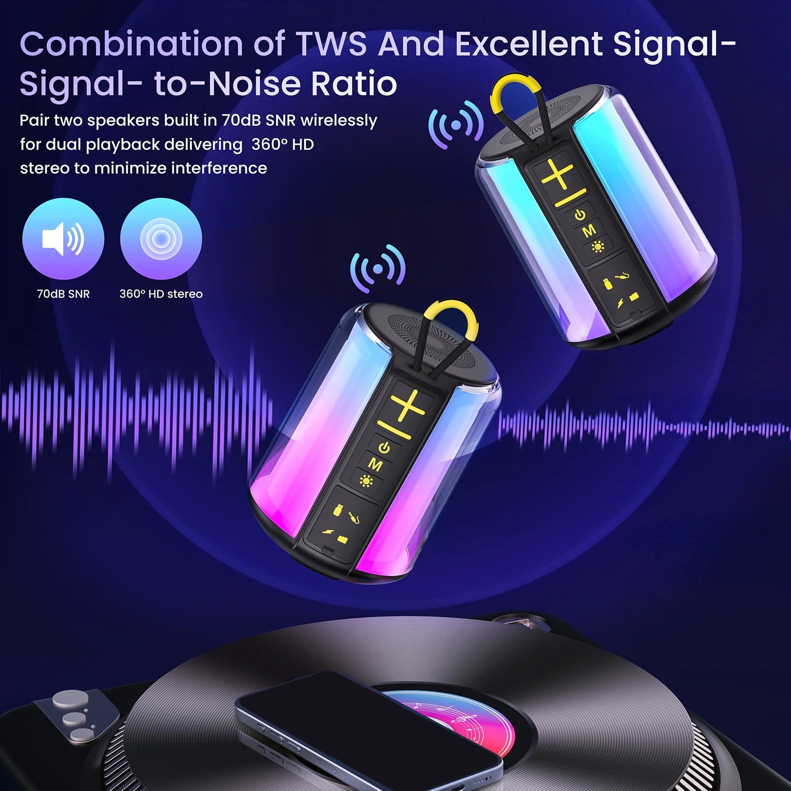 New Full Screen Speaker Wireless Small Outdoor Subwoofer Wireless