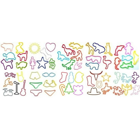 New Fun Silly Bands Assorted Shapes, Colors and Sizes Silicone Silly Bandz Rubber Band Bracelets Party Favors- (144 Wristbands Total) Will Be Random