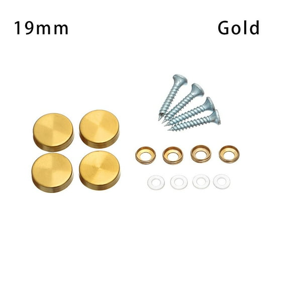 New Furniture Hardware Stainless Steel Mirror Fasteners Mirror Fixing Nails Decoration Screw Covers Screws Decorative Cap GOLD 19MM