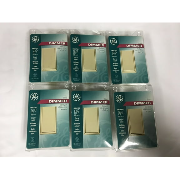New GE Dimmer Touch Switch Wall Switch Plate 6 Pc light