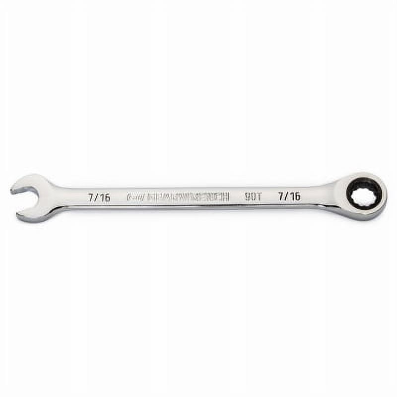 New GEARWRENCH 7/16" 90T 12 Point Combination Ratcheting Wrench swing