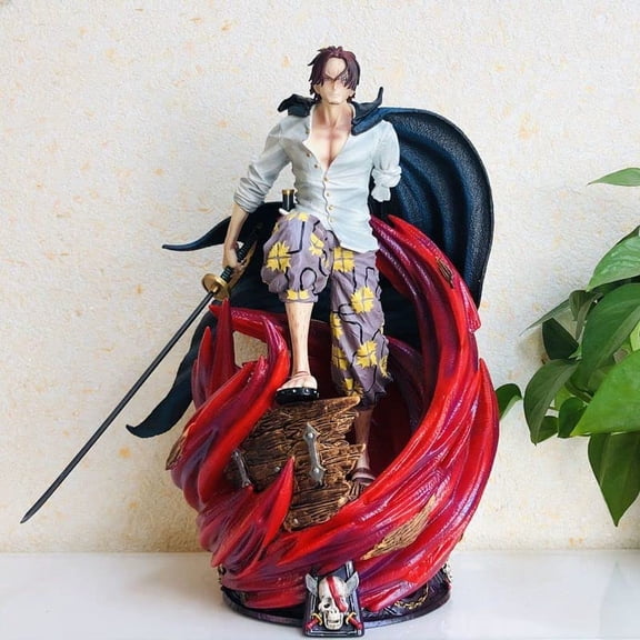 New GK, 36cm/14.2inch Super Large Shanks Cartoon Red Hair Shanks Anime Statue Decor Collection Figurine Anime Fans