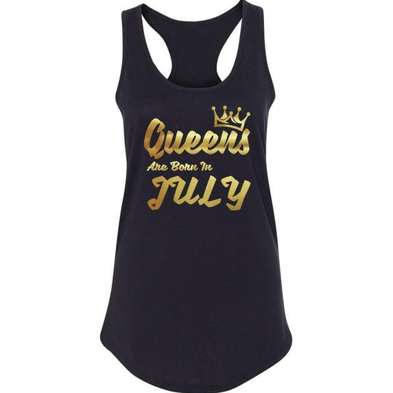 New GOLD Queens Are Born In July Months TANK TOP Tshirt Birthday Party Tee Shirt Size XX-Large