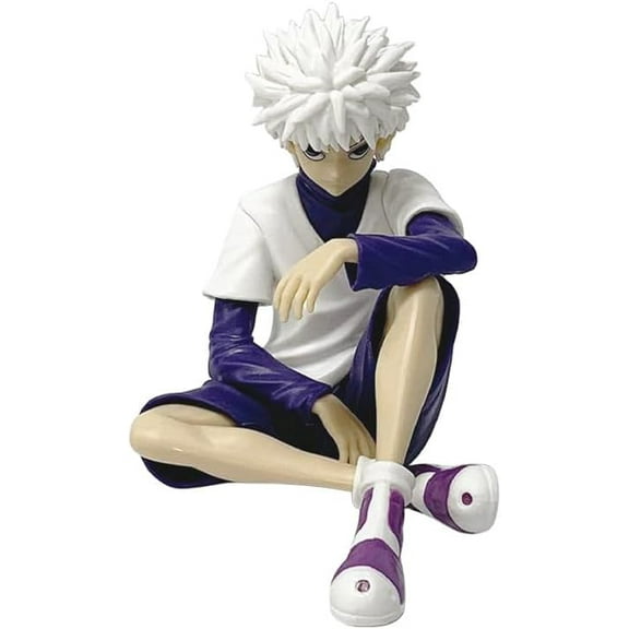 New GON Freecss Figure, Killua ZAOLDYECK Figure, Sitting Action Figures 11cm/4.3inch Handmade PVC Statues Collectible Souvenirs for Anime Fans Gifts (a)