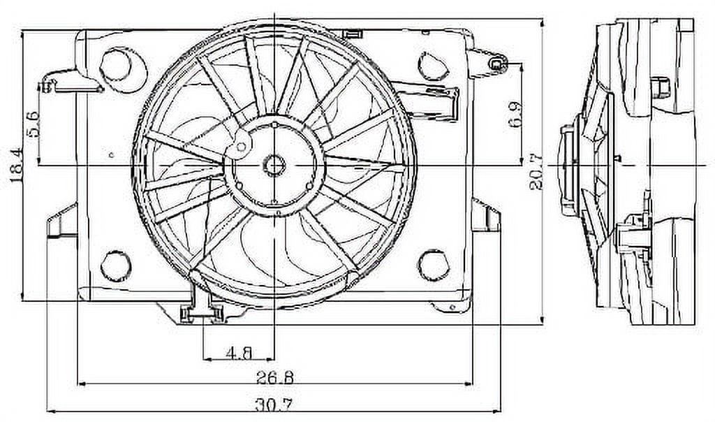 New GPD 2811484 Electric Cooling Fan Assembly