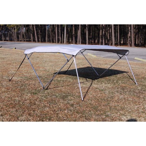 New GRAY/GREY Vortex Pontoon / Deck Boat 4 Bow Bimini Top 8' Long, 97-103" Wide, 54" High, Complete Kit, Frame, Canopy, and Hardware (FAST SHIPPING - 1 TO 4 BUSINESS DAY DELIVERY)