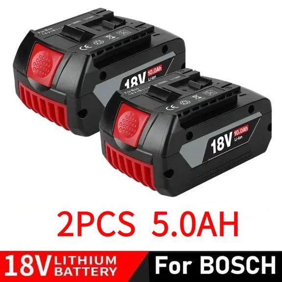New GSR BAT618 BAT610 for Bos*ch Professional 18V 5.0AH Li-ion 2x Battery Replacement with LED