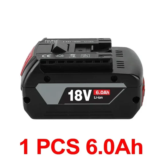 New GSR BAT618 BAT610 for Bos*ch Professional 18V 6.0AH Li-ion Battery Replacement with LED