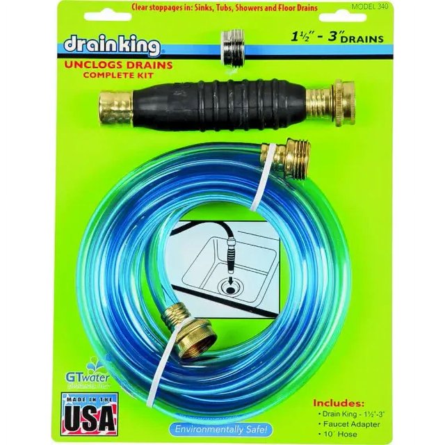 New GT Water 340 Drain King 11/2 To 3 Inch Drain Opener And Cleaner