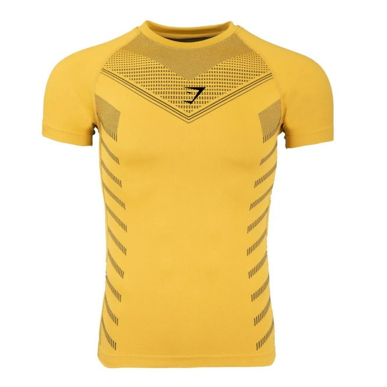 New GYMSHARK Sports Fitness T-shirt, Tight Fitting Short Sleeved