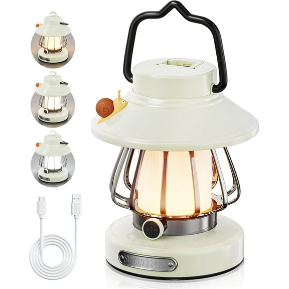 New Gear lamp for Kids Set Toddler Flashlight Convenient LED Light Rechargeable Battery Operated Outdoor Indoor Essentials Table Portable Night Light White Snail Electric Camping Lanterns Gift