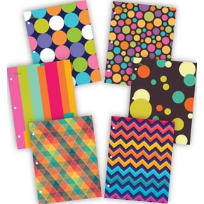 New Generation 2-Pocket Folders, Assorted Pattern Designs , 6 Count