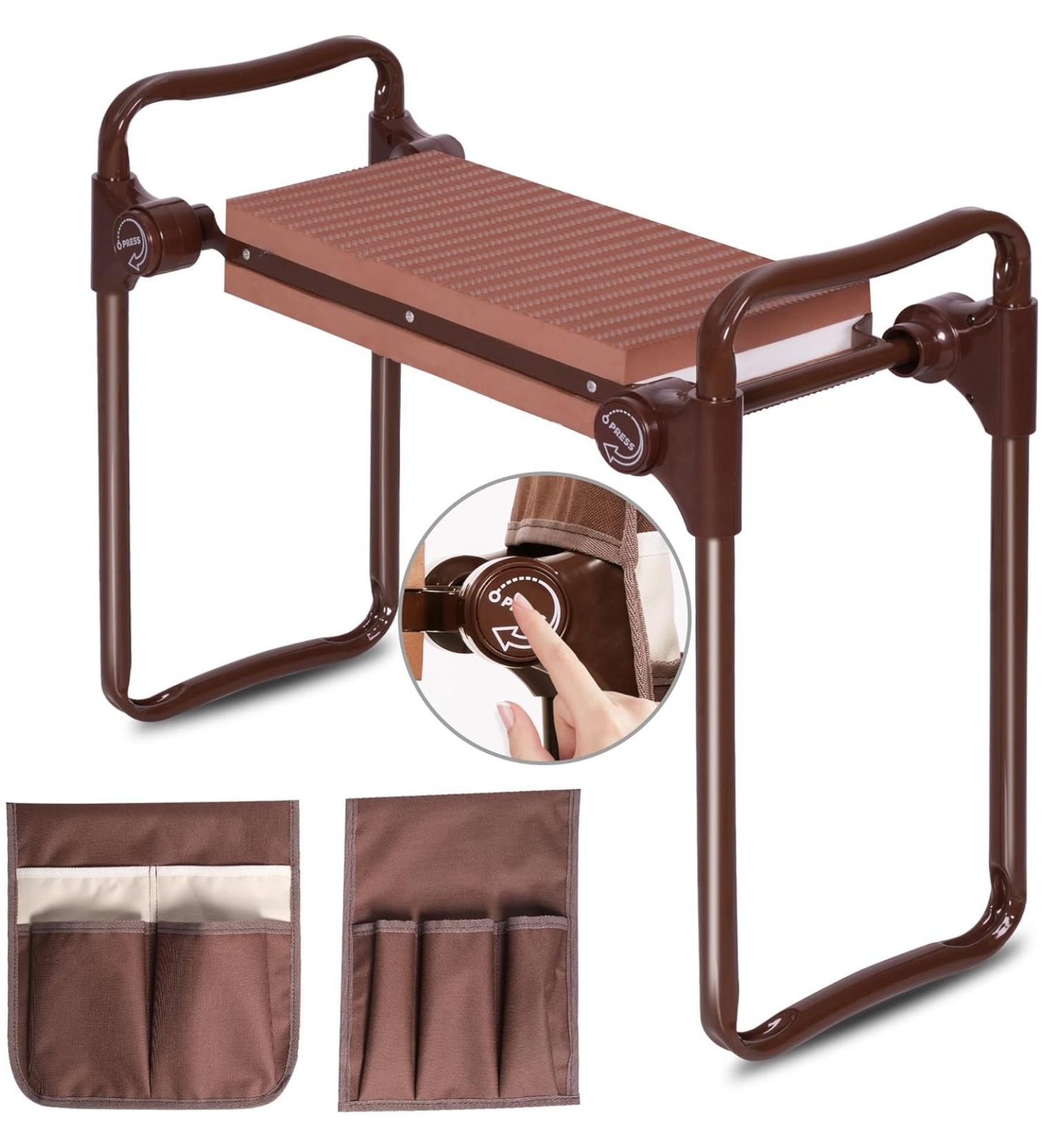 Cubilan Foldable Garden Kneeler Seat Heavy-Duty, Durable Garden Stool With Large Garden Tool Bags B0b7kcg3gw