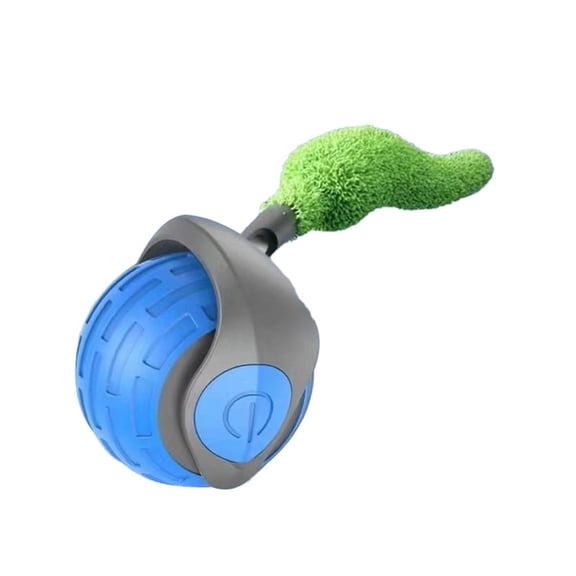 New-Generation Interactive Cat Toy Indoor Smart Interactive Cat Toy Ball Automatic Moving Cat Toy Ball with Tail Blue