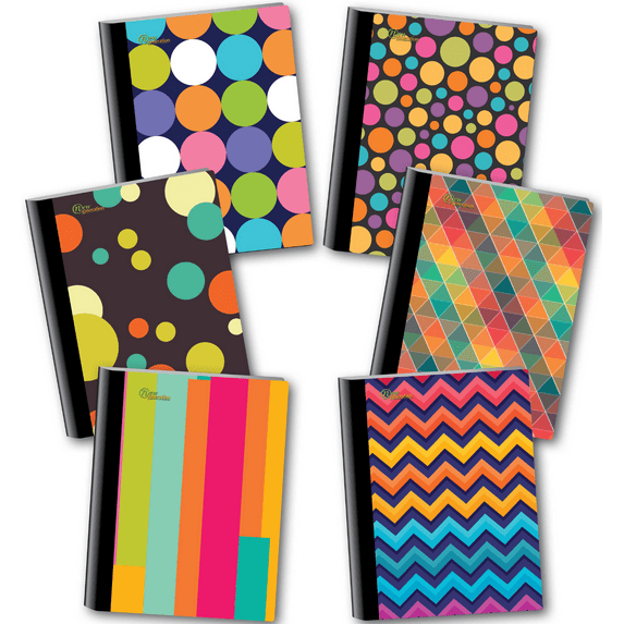 New Generation Composition Notebooks, Wide Rule, Value Pack, 7.5 x 9.75 Inches, 80 Sheets, 6 Count