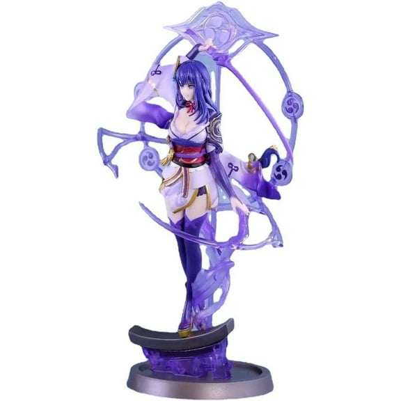New Genshin Impact, 27cm/10.6inch Raiden Shogun Anime Game Character Statue Desktop Collections Decorations Gift