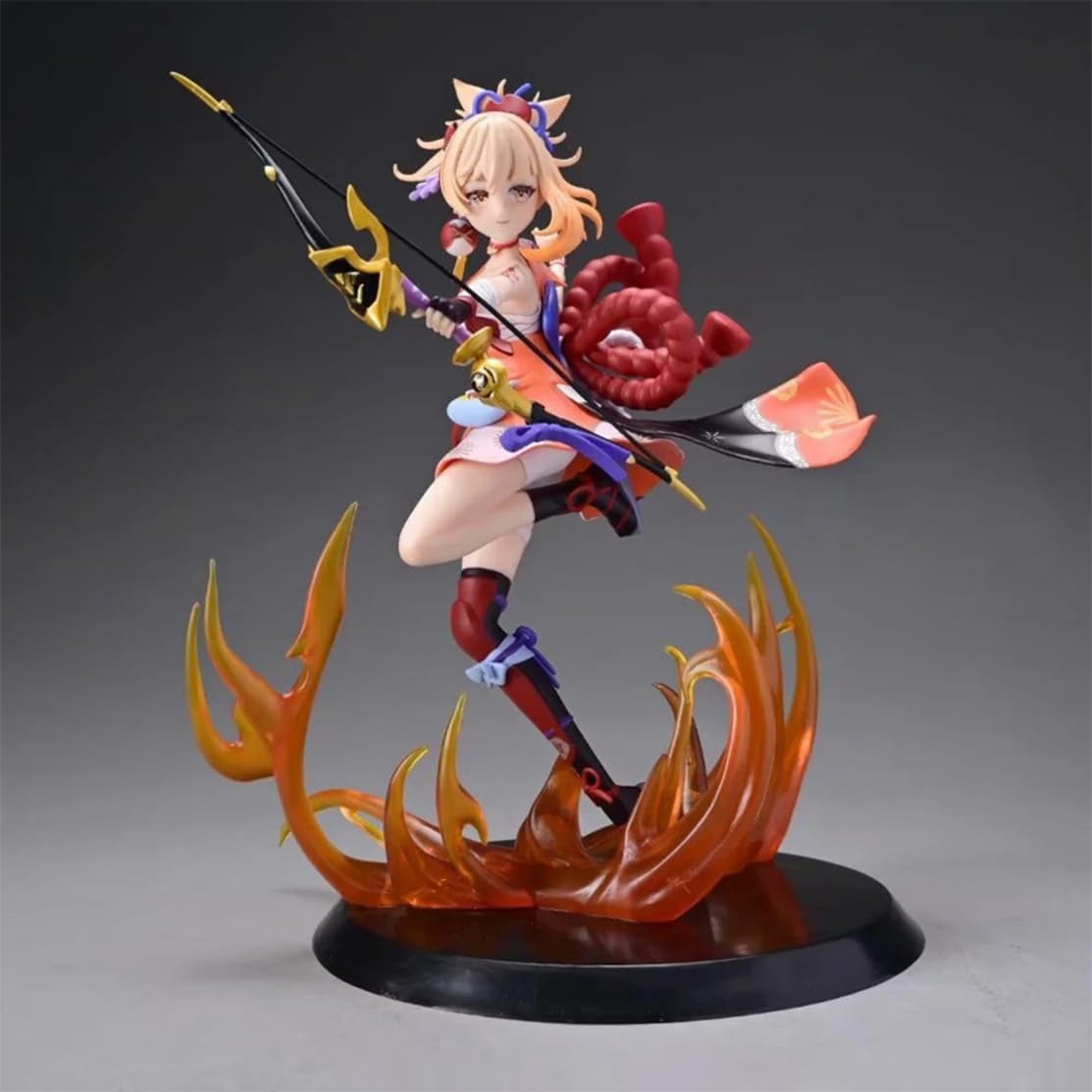 New Genshin Impact Yoimiya (combat Ver) Character Anime Model Statue Action Figures Desktop Ornament Popular Decorations Fan Souvenirs Creative Gift Collectable