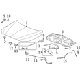 thumbnail image 1 of New Genuine Acura MDX Hood Lock Assembly Left (2022) OE 74170TYAA02, 1 of 9