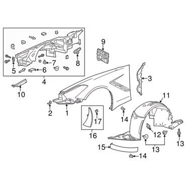 Genuine GM Chevy Corvette Rear Fender Liner Splash Shield Left Side 2015-2019 – 23327813