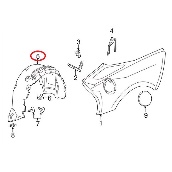 New Genuine Chevy Corvette Rear Fender Liner Splash Shield Right OE 23327812