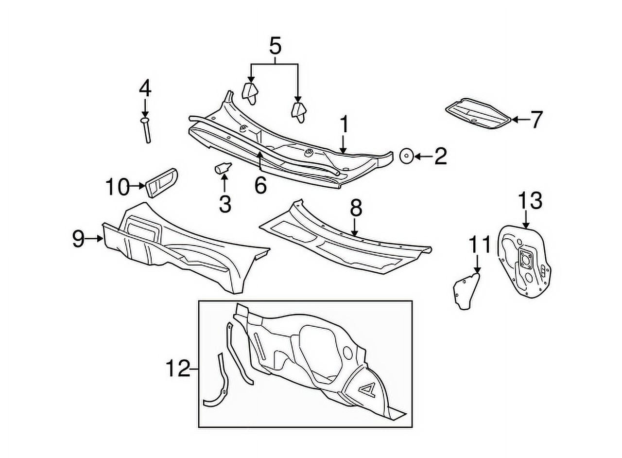 New Genuine Chevy HHR Windshield Wiper Cowl Deflector OE 25785783 ...